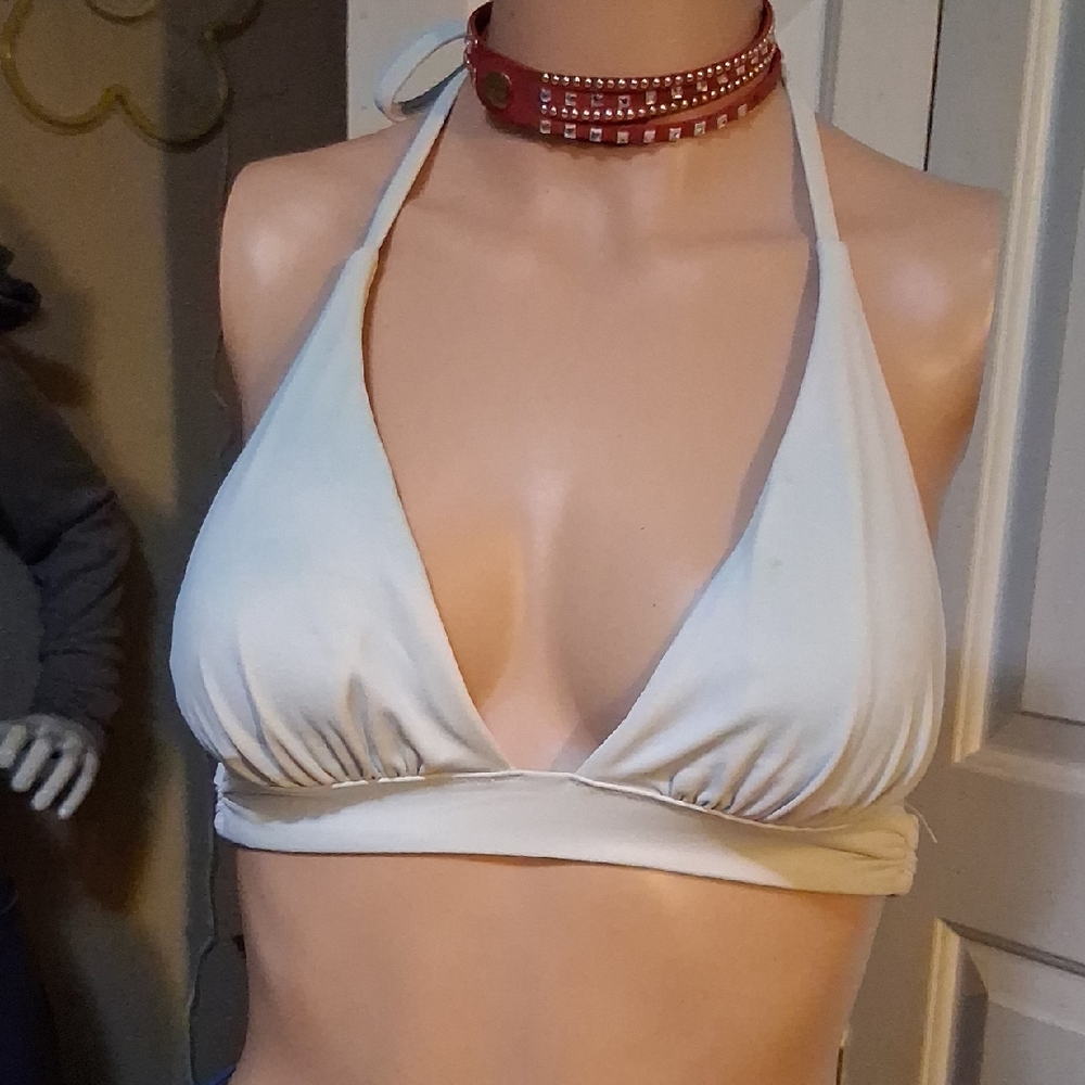 Victoria Secret Cream Halter Bikini Top